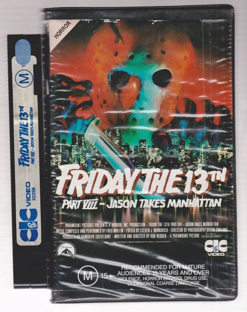 RARE VHS VIDEO Tape ExRental Clamshell FRIDAY THE 13TH PART VIII