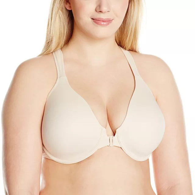 NWOT women's wired bra front closure Maidenform Size 42D beige color