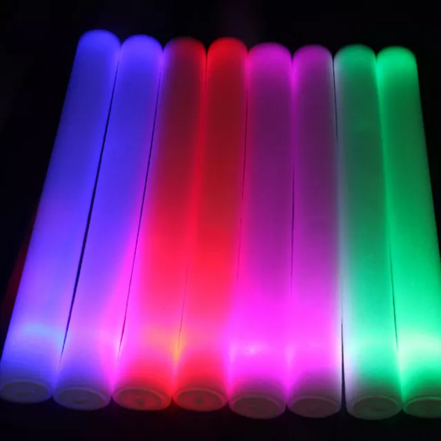 1 Light Up Foam Sticks Glow Party LED Flashings Vocal Concert Reuseable LOT AU 2