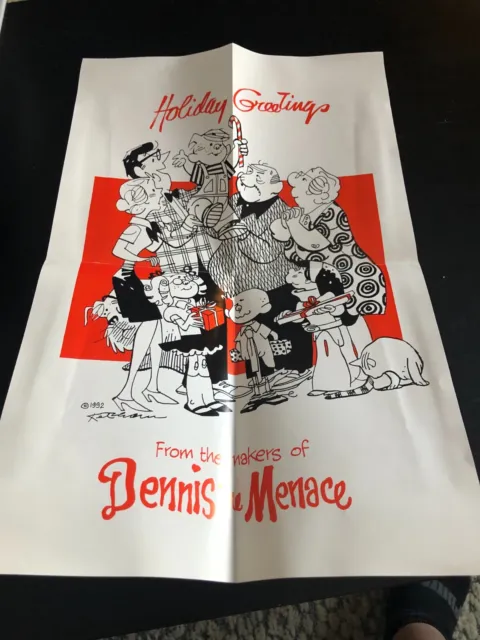 Hank Ketcham DENNIS THE MENACE 1992 - "Holiday Greetings" Poster Card