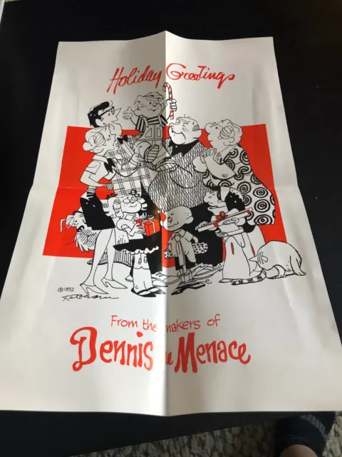 Hank Ketcham DENNIS THE MENACE 1992 - "Holiday Greetings" Poster Card
