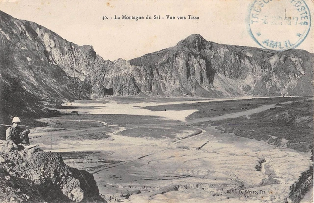 Cpa Morocco Salt Mountain View Towards Tissue