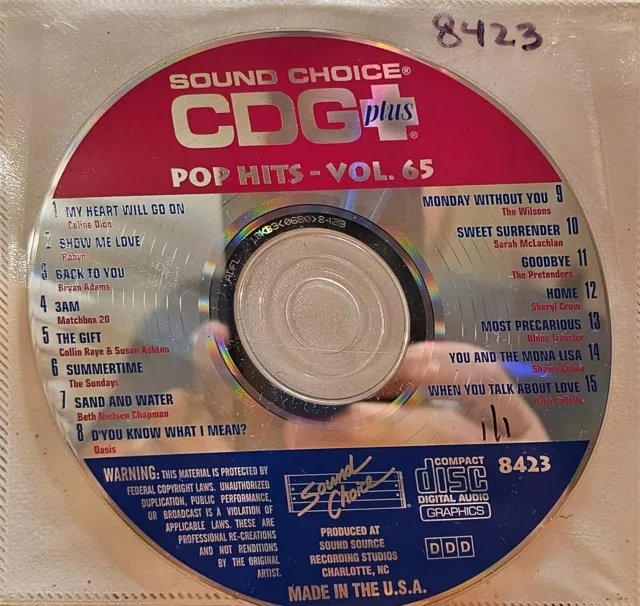 Sc8423         Pop   Hits  Sound Choice Karaoke Cdg Hard