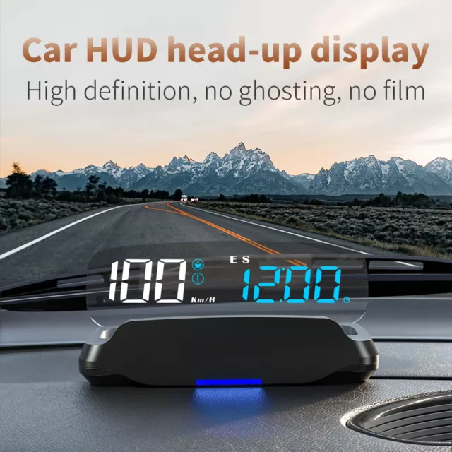 Car Head Up Display Gauge HD Speedometer HUD OBD2 Speed Water Temp Voltage Alarm