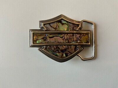 Harley-Davidson Bar&Shield belt buckle with Inlaid Mother of Pearl.97701-09VW.