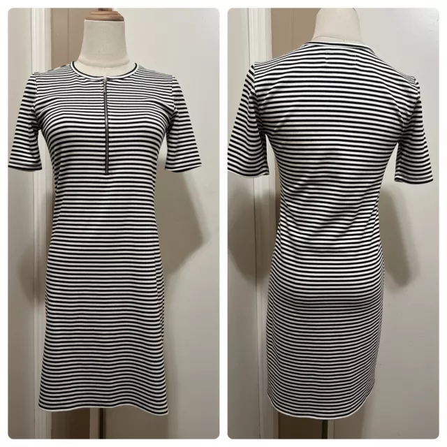 Current/Elliott Leighton Mini Dress in Black and White Stripe Size 0