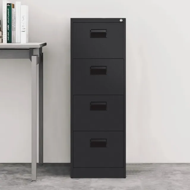 Heavy Duty Tall 4 Drawer Metal Filing Cabinet Lockable Office Storage Cupboard