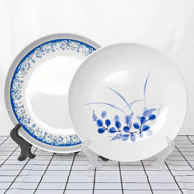 Soporte de pantalla plato soporte decorativo repuesto plástico negro/transparente