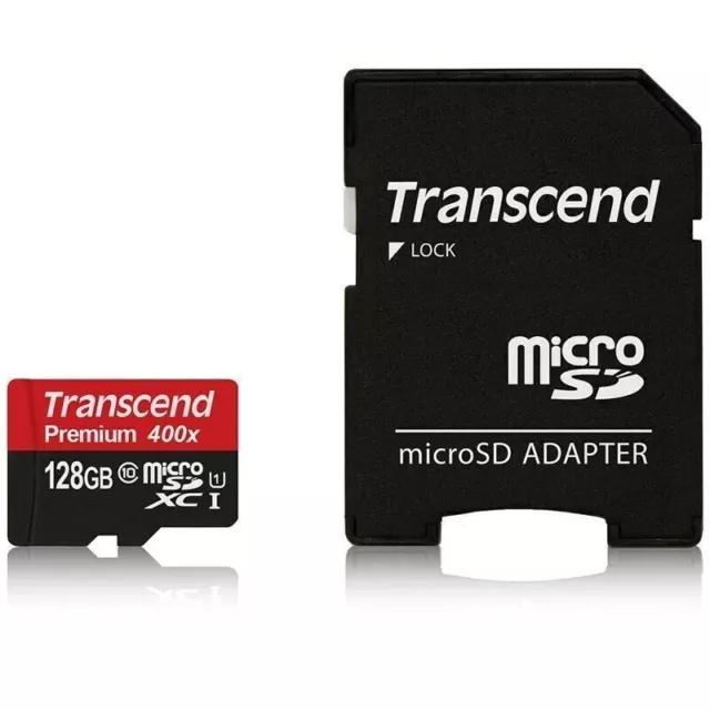 Transcend TS128GUSDU1 Scheda di Memoria MicroSDXC da 128 GB con Adattatore 2