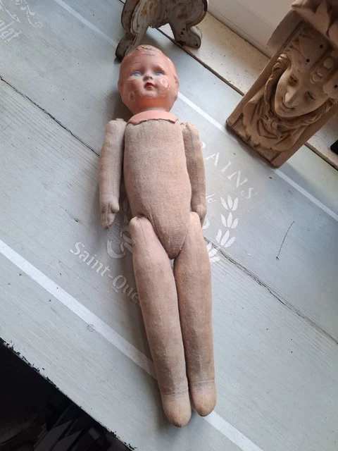 Poupée Ancienne Gégé Noire – 42 Cm – Années 60 – France