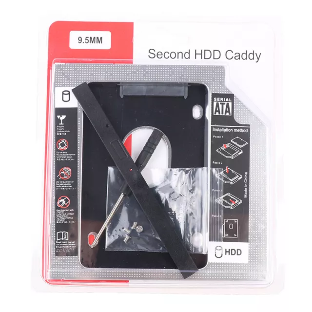 2nd HDD Caddy 9.5mm SATA 3.0 Hard Disk Drive Enclosure SSD Case Box For Lap;c;