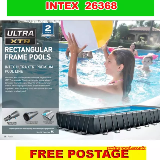 Intex 26368 24ft Above Ground swimming pool 732x366x132cm 24ft x 12ft x 52''