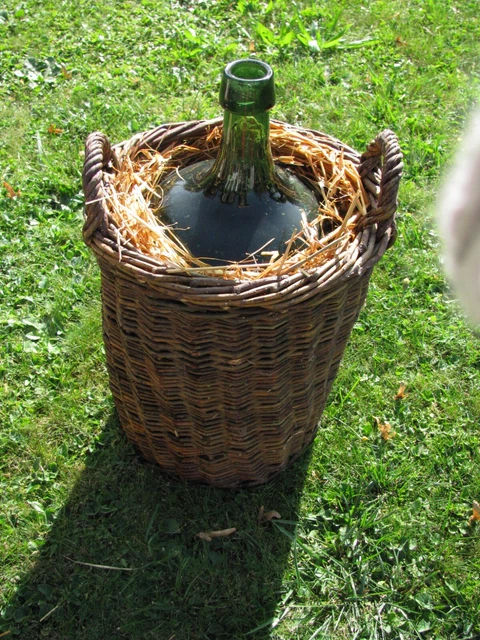 Glasballon alt ca. 8-10 Liter grünes Glas