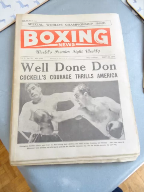 Boxing News Weekly May 20th 1955 Don Cockell and Rocky Marciano on cover