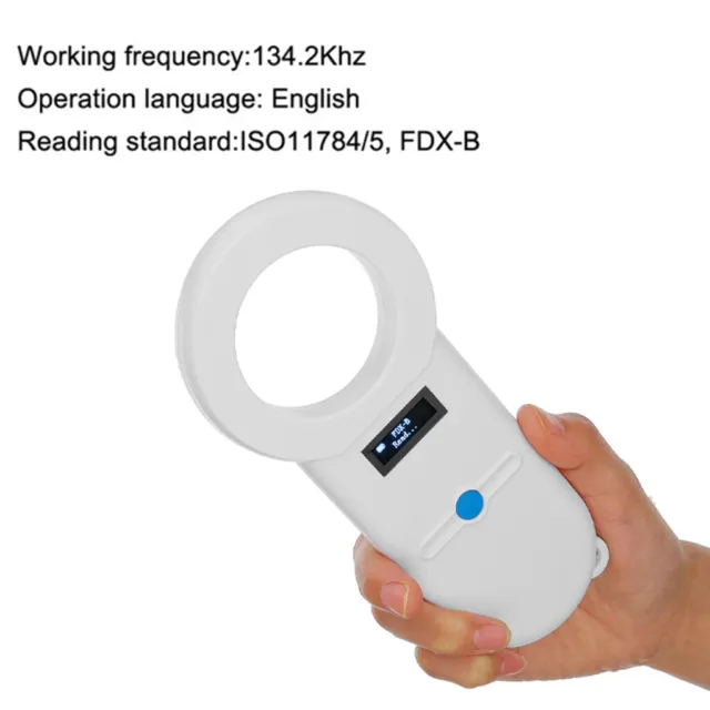 Portable Pet Chip Scanner ID Reader Transponder 134.2kHz for Dogs Cats Horse