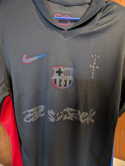 Maillot FC Barcelone X Travis Scott Black Away – Édition Limitée 1/1000 – Taille M – Neuf