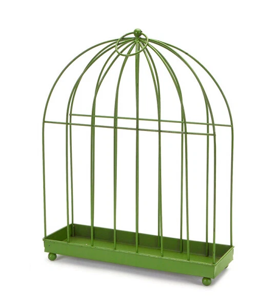Melrose 16" Tropicalia Sleek and Stylish Green Bird Cage Pillar Candle Holder