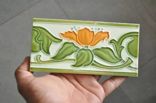 6 Pc Vintage Small Flower Art D.K Mark Fine Ceramic Tiles,Japan 3