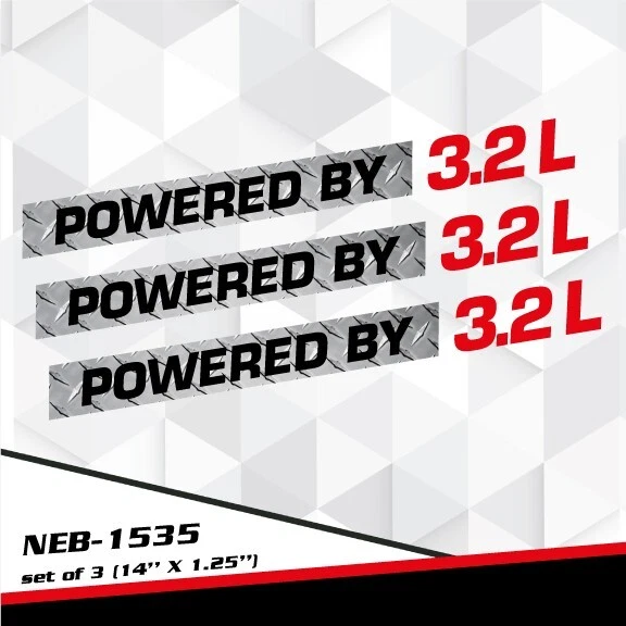 POWERED BY 3.2L Decal Sticker for BOXTER GOLF R32 M3 Z4 CROSSFIRE CLK NEB-1535