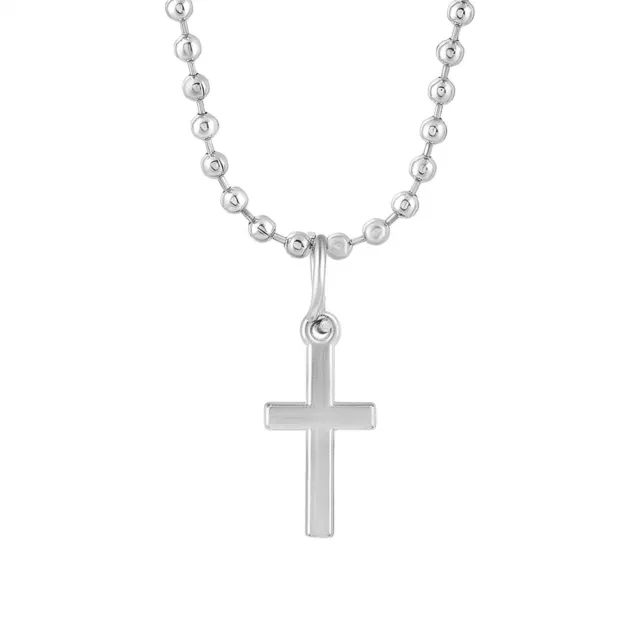 Stylé Chrétien Plaqué Argent Jésus Christ Croix Chaîne Collier pour Unisexe