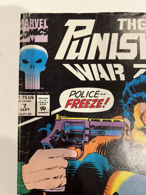 THE PUNISHER WAR ZONE - Vol. 1 #7 Police - Freeze!  Sept. 1992 - Marvel Comics 3