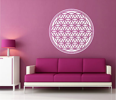 Avoria Adesivo Murale Fiore Della Vita Adesivo da Muro 60cm Colore a Scelta 
