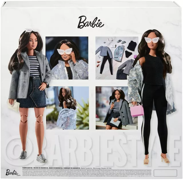 Barbie Signature @ Barbiestyle 3 Entièrement Pose Mode Brunette Poupée Neuf