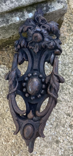 Vintage  Large Cast Iron Kenrick Door Knocker Floral Design