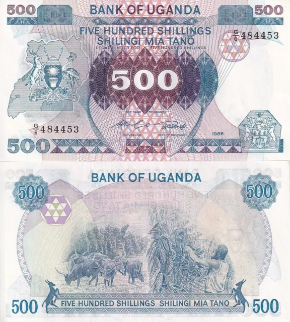 Uganda 500 Shillings 1986 P 25 UNC