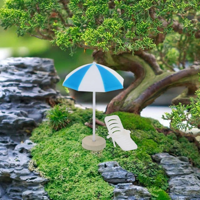 12 Pcs Plastic Fantastic Beach Umbrella Miniature House Furniture