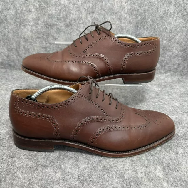 Loake Wing Tip Brown Waxy Leather Brogues Lace Up Mens Shoes Size 12