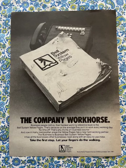 Vintage 1981 Bell System Yellow Pages Print Ad Phone Book Ad