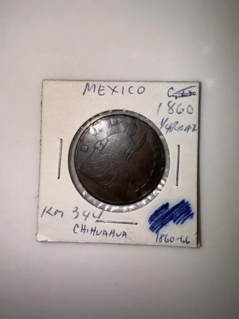 Mexico FIRST REPUBLIC 1/4 Real 1860 Fine