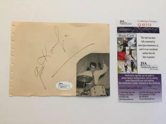 Gene Krupa Signed Cut Signature JSA COA Autograph Jazz Drummer Rare!!