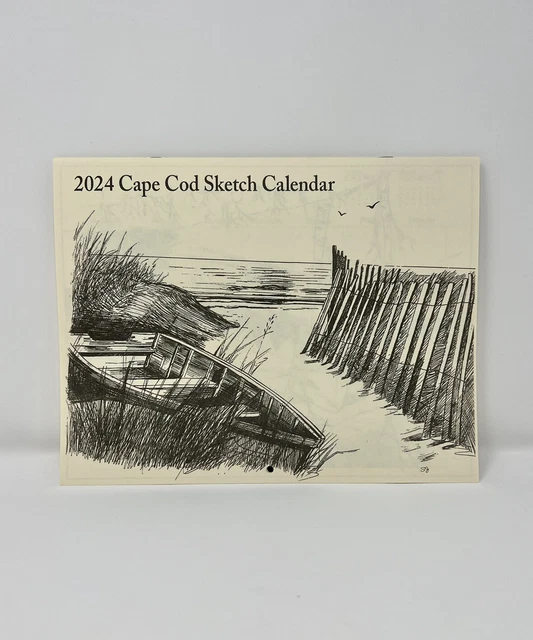 2024 CAPE COD SKETCH WALL CALENDAR Christmas Tree Shop 11" x 17