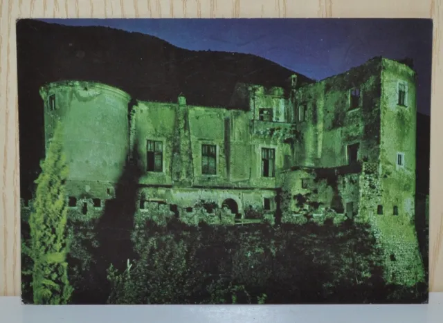 Cartolina Venafro Castello Medioevale Museo Pandone notturno viaggiata 1983