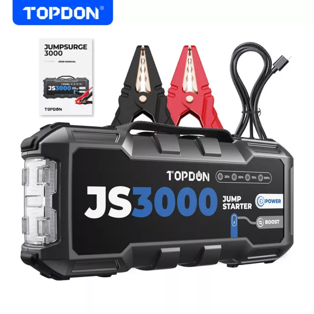 TOPDON JS3000 -- Boost Pro GB150 3000 Amp 12-Volt Safe Lithium Jump Starter Box