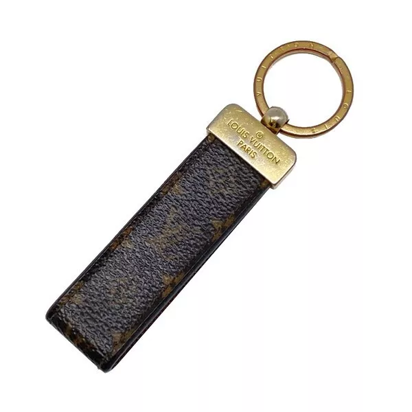 Louis Vuitton Portocle Dragonne Monogram Key Chain Charm Ring Holder M65221 USED