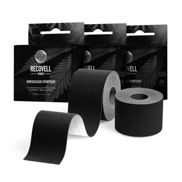 3er Set Kinesiologie Tape - 15m Kinesiotape für Knie Schulter & Co - Physio Tape