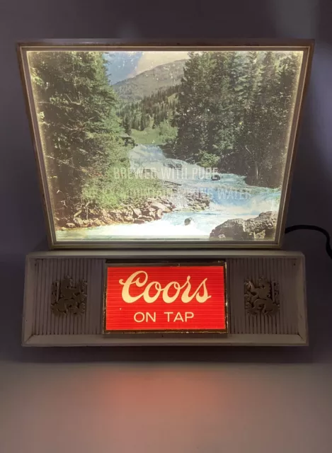 Vintage Coors Beer Rolling Motion Sign Adolph Coors Rocky Mountain Spring Water