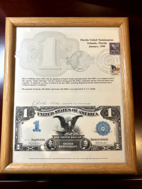 $1 Silver Certificate Souvenir Card **Signed by Christopher Madden**