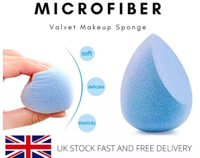 Mezcladora de esponja de maquillaje belleza microfibra lágrima de doble capa 2D terciopelo ultrasblando