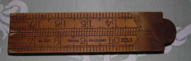 Vintage Rabone Chesterman Wooden Brass no 1380 Wooden Ruler 24in.