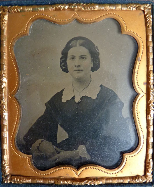 Daguerréotype Portrait D'une Jeune Femme - Très Beau Et Ancien