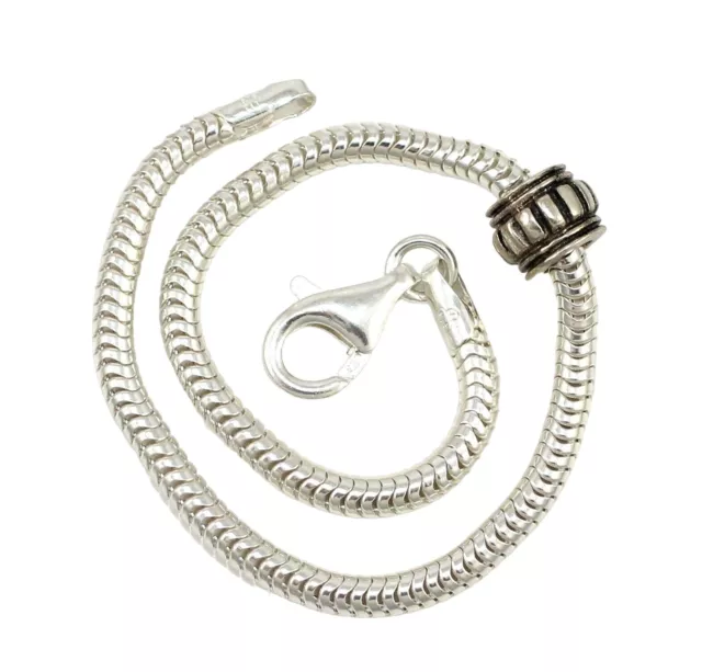 Neu ohne Etikett Sterlingsilber Perle Charm Hummer Verschluss Armband 8,5"