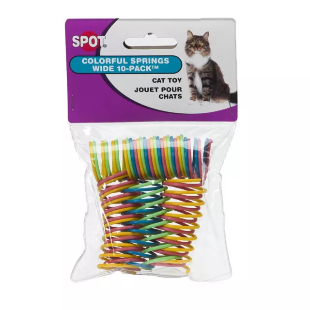 Spot Ethical Products Wide Colorful Plastic Springs Cat Toy 10-Pack #2515