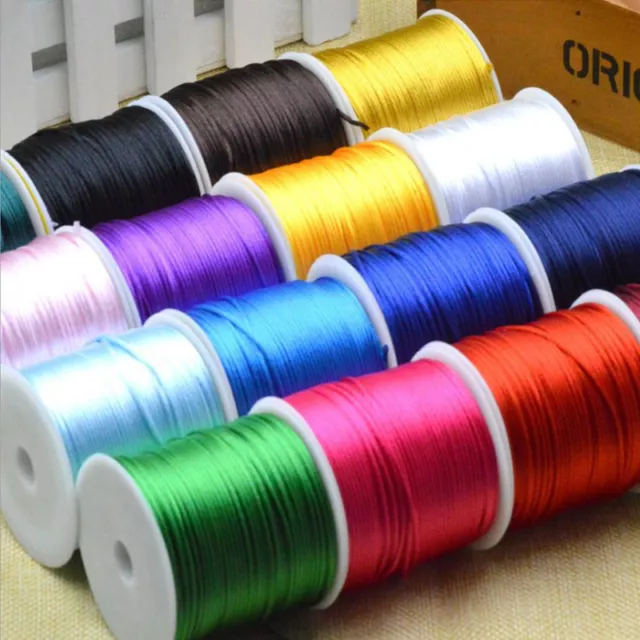 1.5mm Nylon Cord Satin Rattail Thread Shamballa DIY Jewelry Kumihimo Macrame Hot