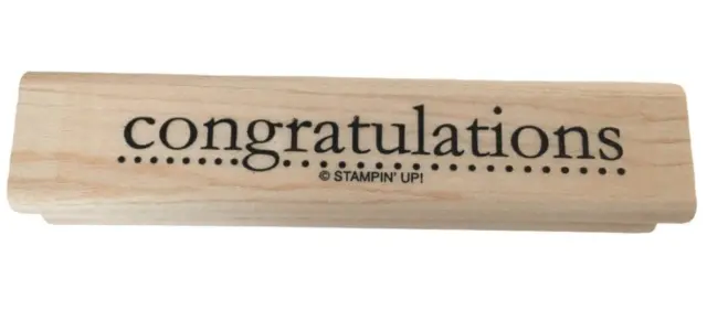 Stampin Up Rubber Stamp Congratulations Celebration Card Sentiment Words Crafts