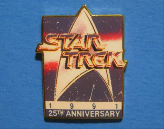 STAR TREK - 25th ANNIVERSARY - VINTAGE 1991 LAPEL PIN - HAT PIN - PINBACK