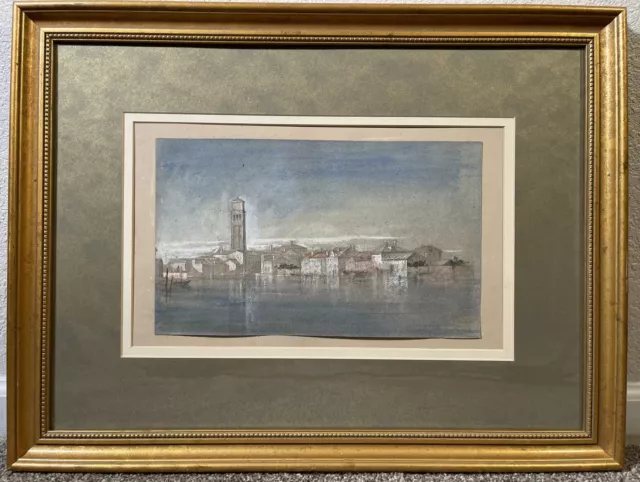 Antique Venice Pastel Painting Drawing 18th 19th Century Canaletto Old Master